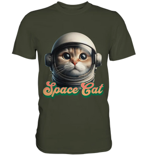 Space Cat Mission - Premium Shirt Bright Lights Arts