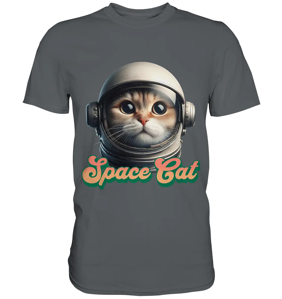 Space Cat Mission - Premium Shirt Bright Lights Arts