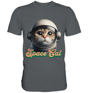 Space Cat Mission - Premium Shirt Bright Lights Arts