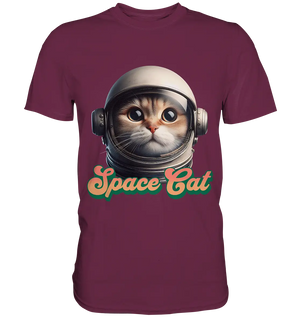 Space Cat Mission - Premium Shirt Bright Lights Arts