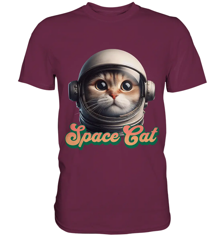 Space Cat Mission - Premium Shirt Bright Lights Arts