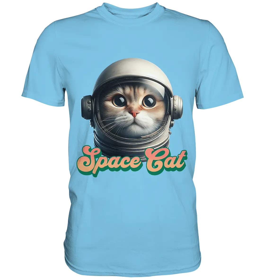 Space Cat Mission - Premium Shirt Bright Lights Arts