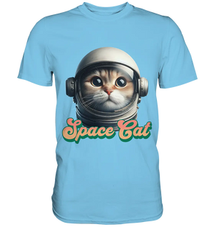 Space Cat Mission - Premium Shirt Bright Lights Arts