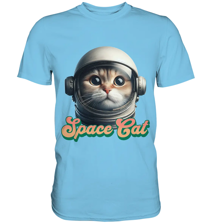 Space Cat Mission - Premium Shirt Bright Lights Arts