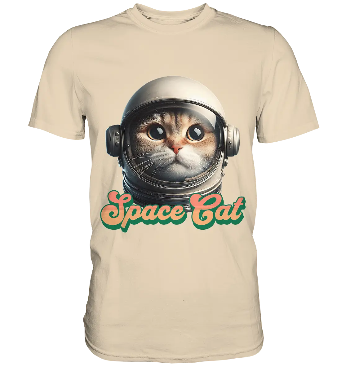Space Cat Mission - Premium Shirt Bright Lights Arts