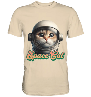 Space Cat Mission - Premium Shirt Bright Lights Arts