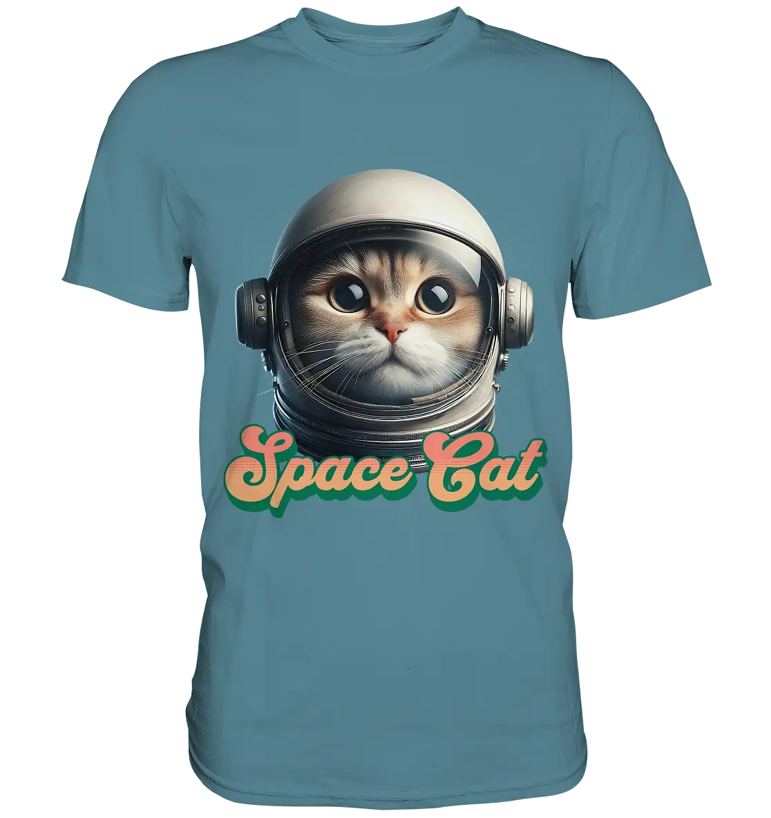 Space Cat Mission - Premium Shirt Bright Lights Arts