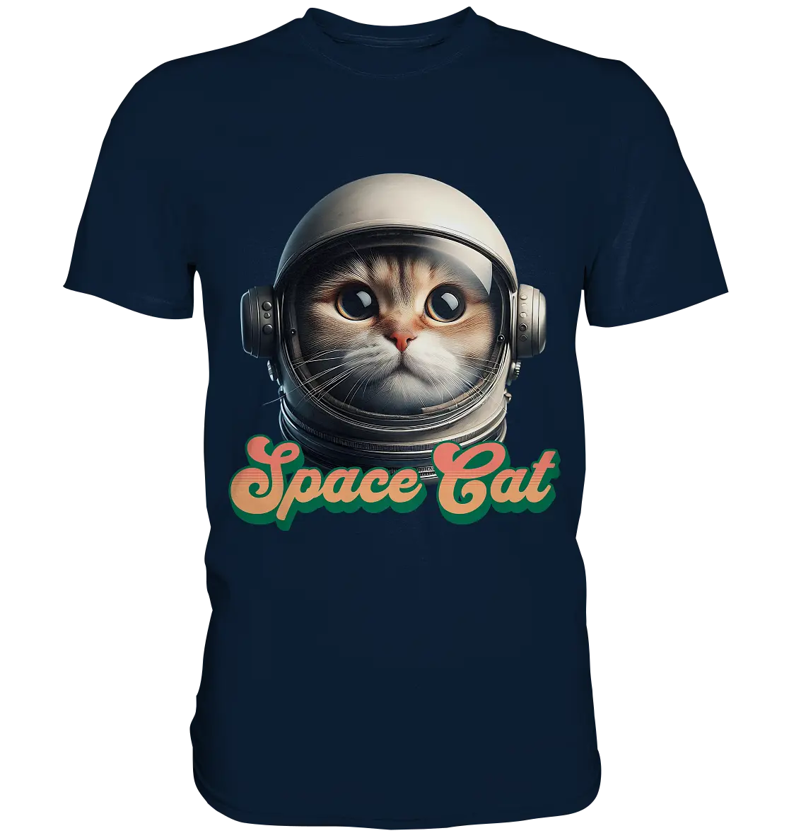 Space Cat Mission - Premium Shirt Bright Lights Arts