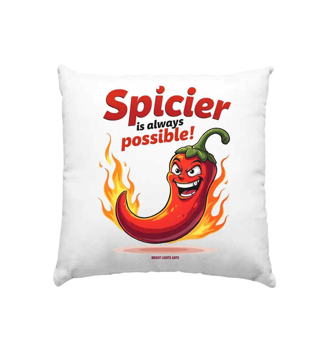 Spicier Is Always Possible – Cartoon Chili - Kissen 40x40cm Bright Lights Arts