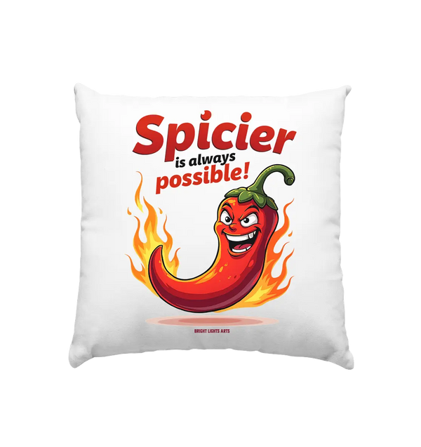 Spicier Is Always Possible – Cartoon Chili - Kissen 40x40cm Bright Lights Arts