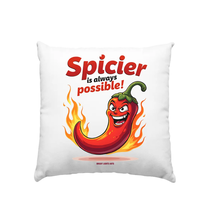 Spicier Is Always Possible – Cartoon Chili - Kissen 40x40cm Bright Lights Arts