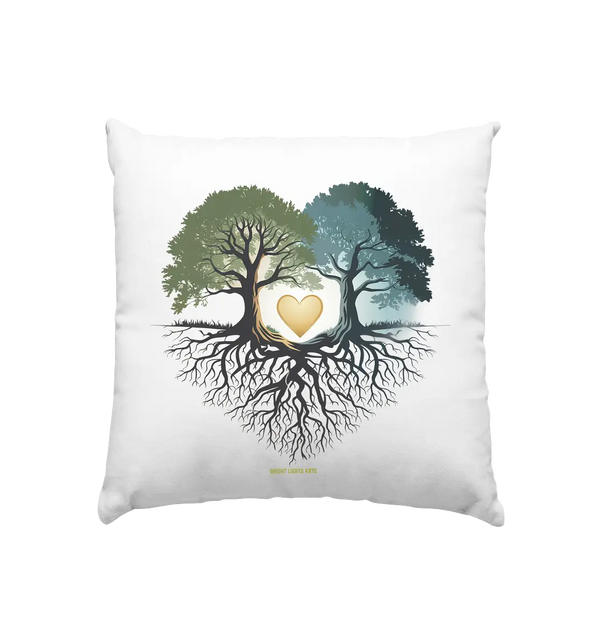Starke Verbindung: Verwurzelte Liebe und Einheit - Kissen 40x40cm Bright Lights Arts