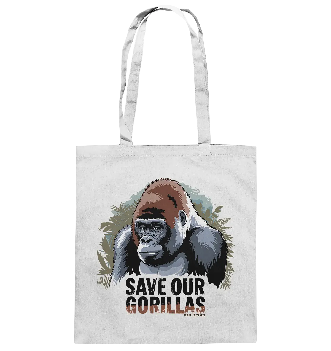 Starker Gorilla – Für den Schutz der Natur - Baumwolltasche Bright Lights Arts