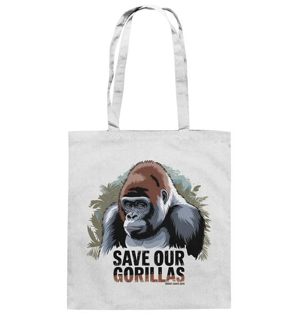 Starker Gorilla – Für den Schutz der Natur - Baumwolltasche Bright Lights Arts