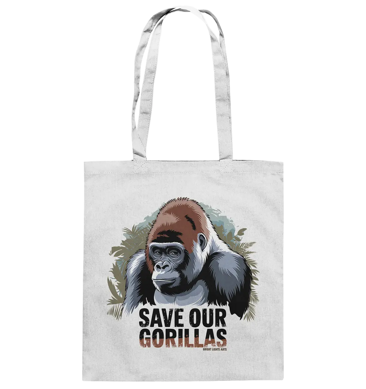 Starker Gorilla – Für den Schutz der Natur - Baumwolltasche Bright Lights Arts