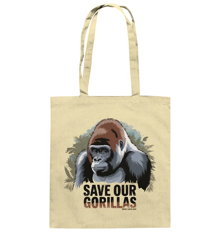 Starker Gorilla – Für den Schutz der Natur - Baumwolltasche Bright Lights Arts