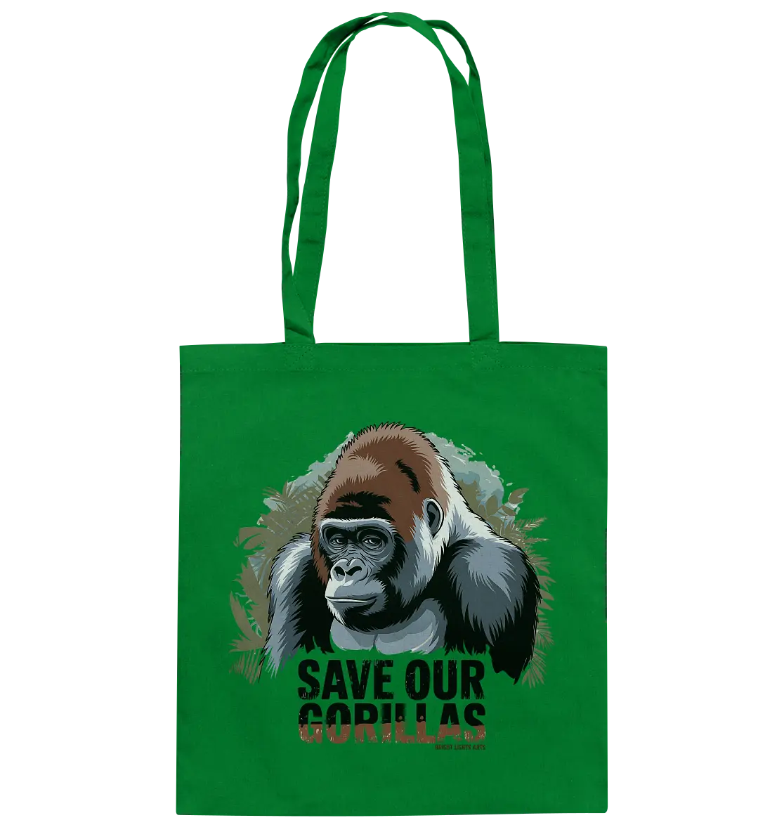 Starker Gorilla – Für den Schutz der Natur - Baumwolltasche Bright Lights Arts