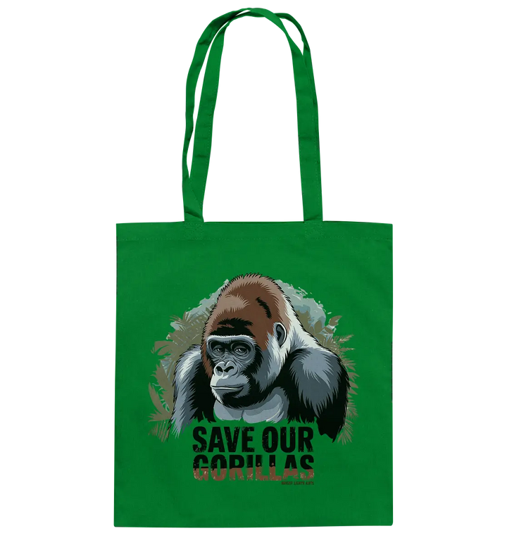 Starker Gorilla – Für den Schutz der Natur - Baumwolltasche Bright Lights Arts
