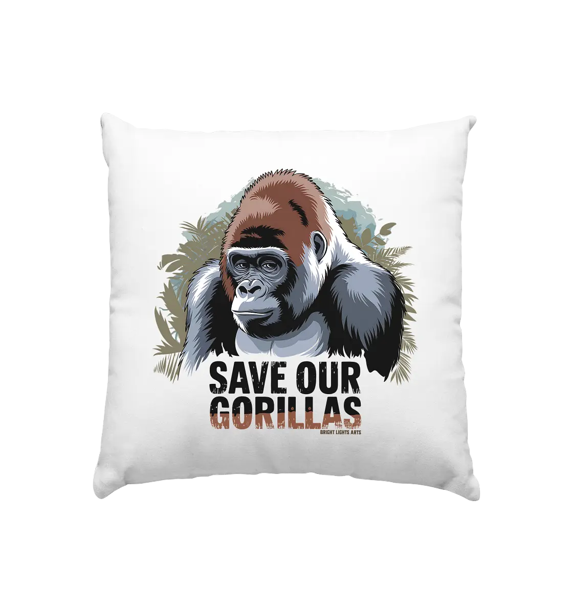 Starker Gorilla – Für den Schutz der Natur - Kissen 40x40cm Bright Lights Arts
