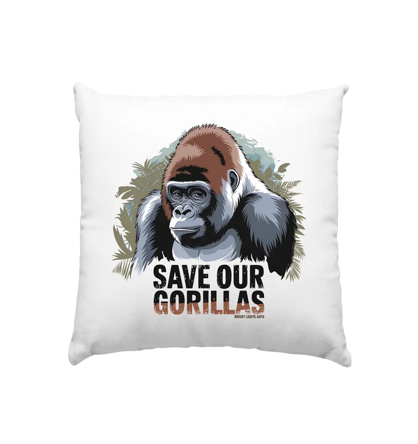 Starker Gorilla – Für den Schutz der Natur - Kissen 40x40cm Bright Lights Arts
