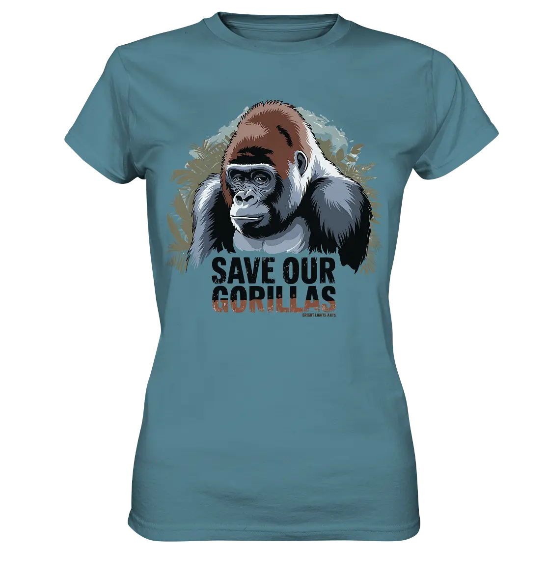 Starker Gorilla – Für den Schutz der Natur - Ladies Premium Shirt Bright Lights Arts