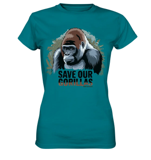 Starker Gorilla – Für den Schutz der Natur - Ladies Premium Shirt Bright Lights Arts