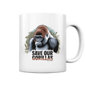 Starker Gorilla – Für den Schutz der Natur - Tasse glossy Bright Lights Arts