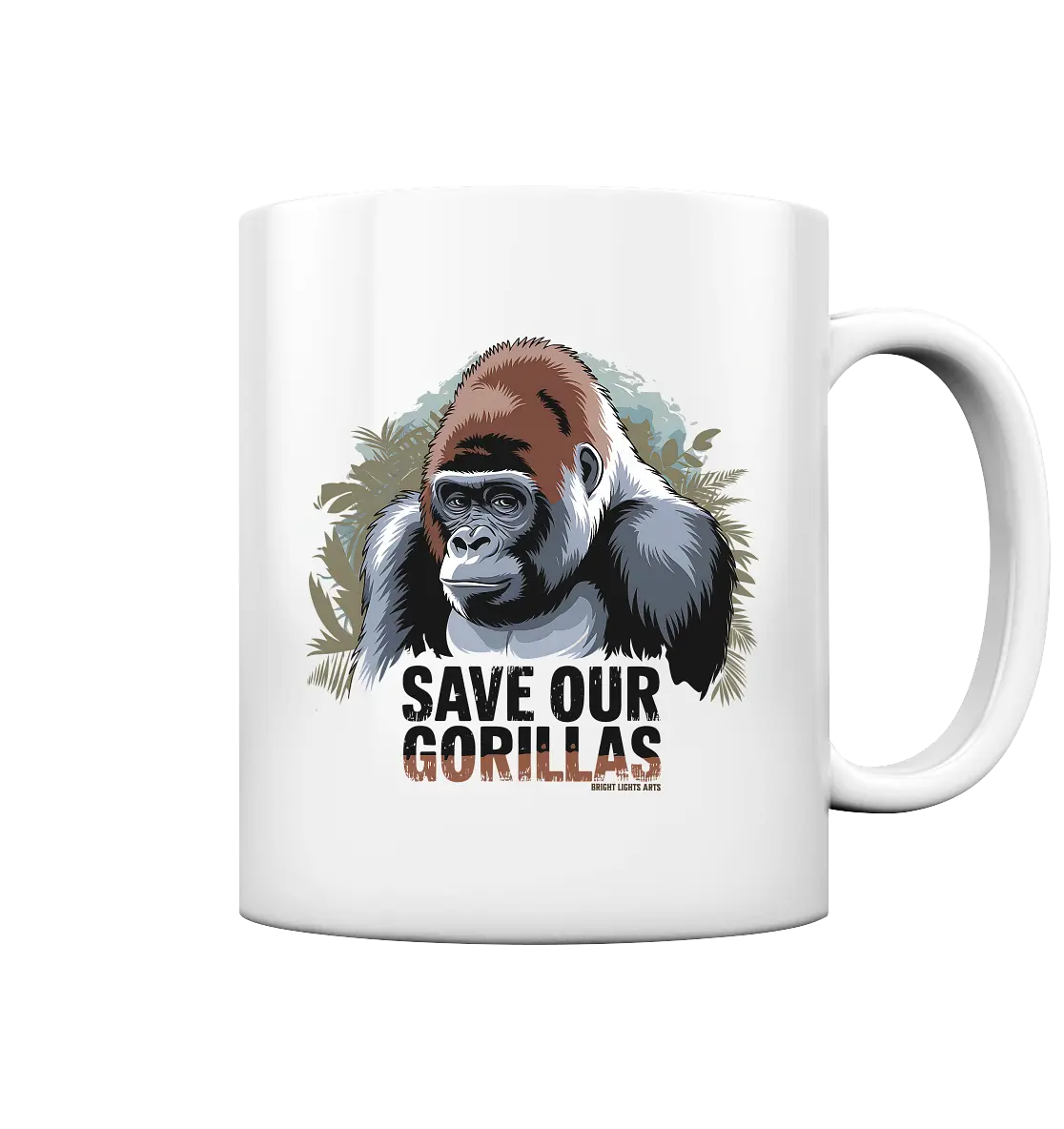 Starker Gorilla – Für den Schutz der Natur - Tasse glossy Bright Lights Arts