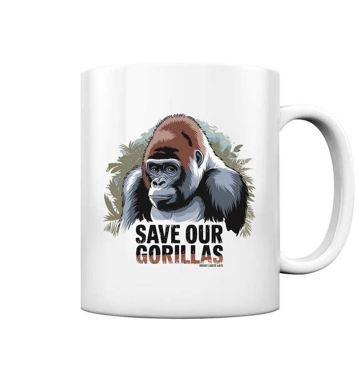Starker Gorilla – Für den Schutz der Natur - Tasse glossy Bright Lights Arts