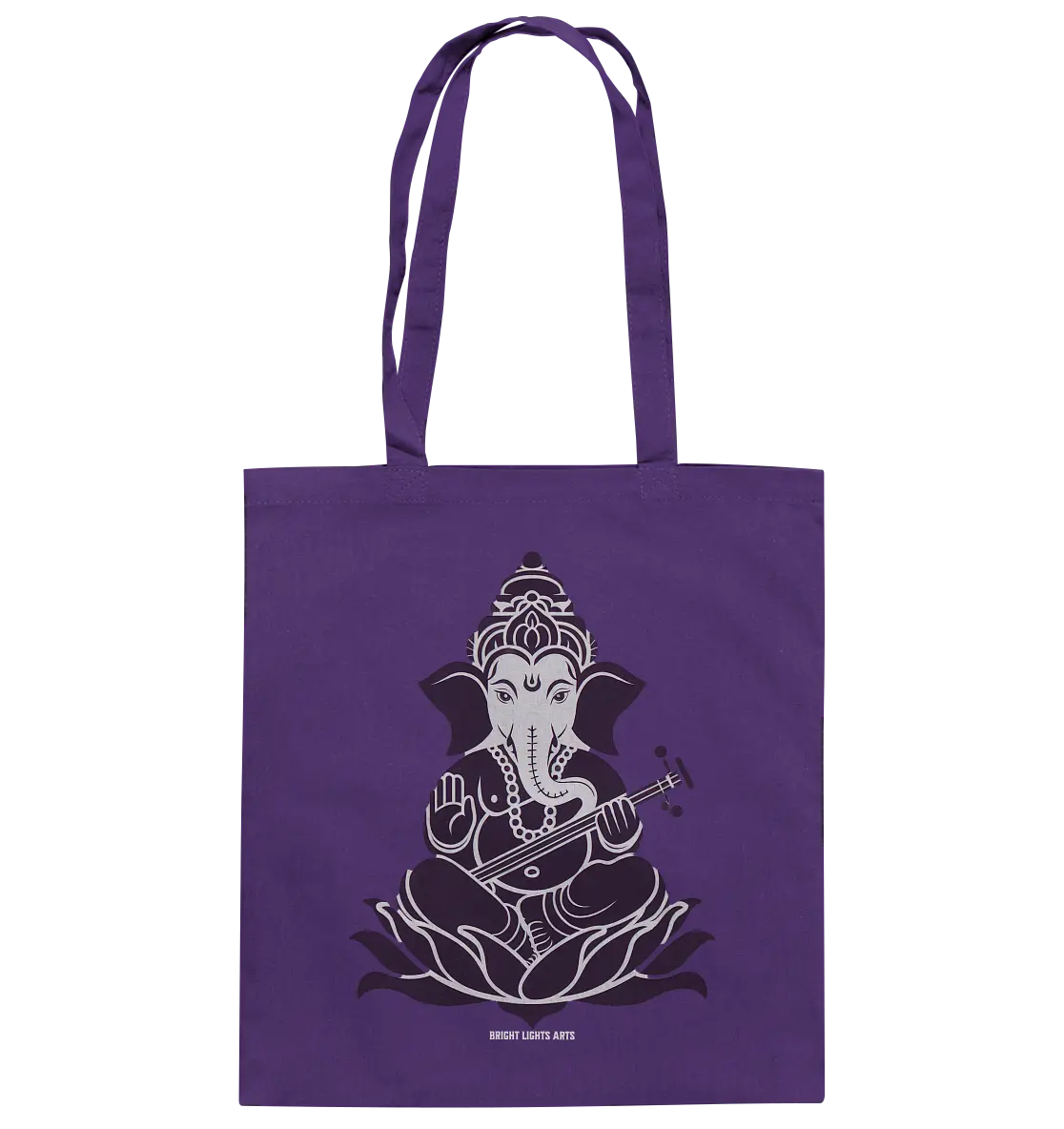 Stilisierte Ganesha-Meditation – Göttliche Harmonie - Baumwolltasche Bright Lights Arts