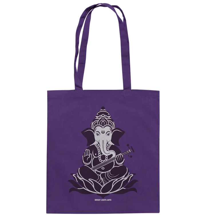 Stilisierte Ganesha-Meditation – Göttliche Harmonie - Baumwolltasche Bright Lights Arts