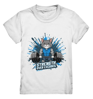 Strength Over Excuses - Fitness & Katzenpower - Kids Premium Shirt Bright Lights Arts