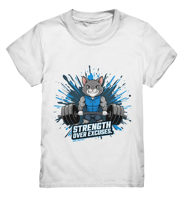Strength Over Excuses - Fitness & Katzenpower - Kids Premium Shirt Bright Lights Arts