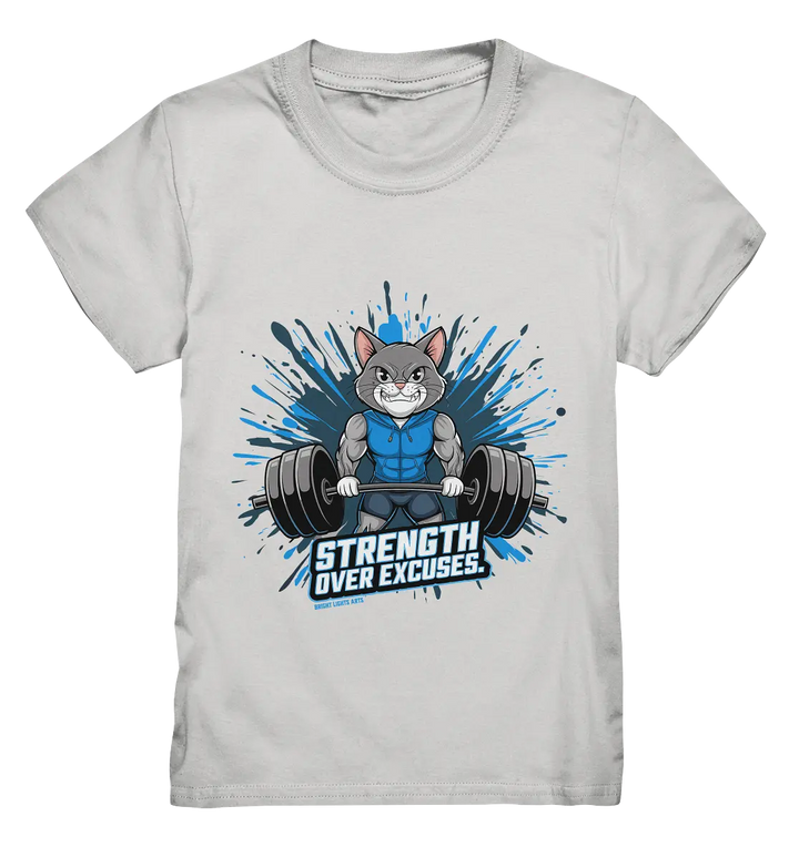 Strength Over Excuses - Fitness & Katzenpower - Kids Premium Shirt Bright Lights Arts