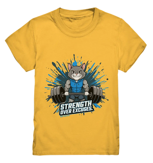 Strength Over Excuses - Fitness & Katzenpower - Kids Premium Shirt Bright Lights Arts