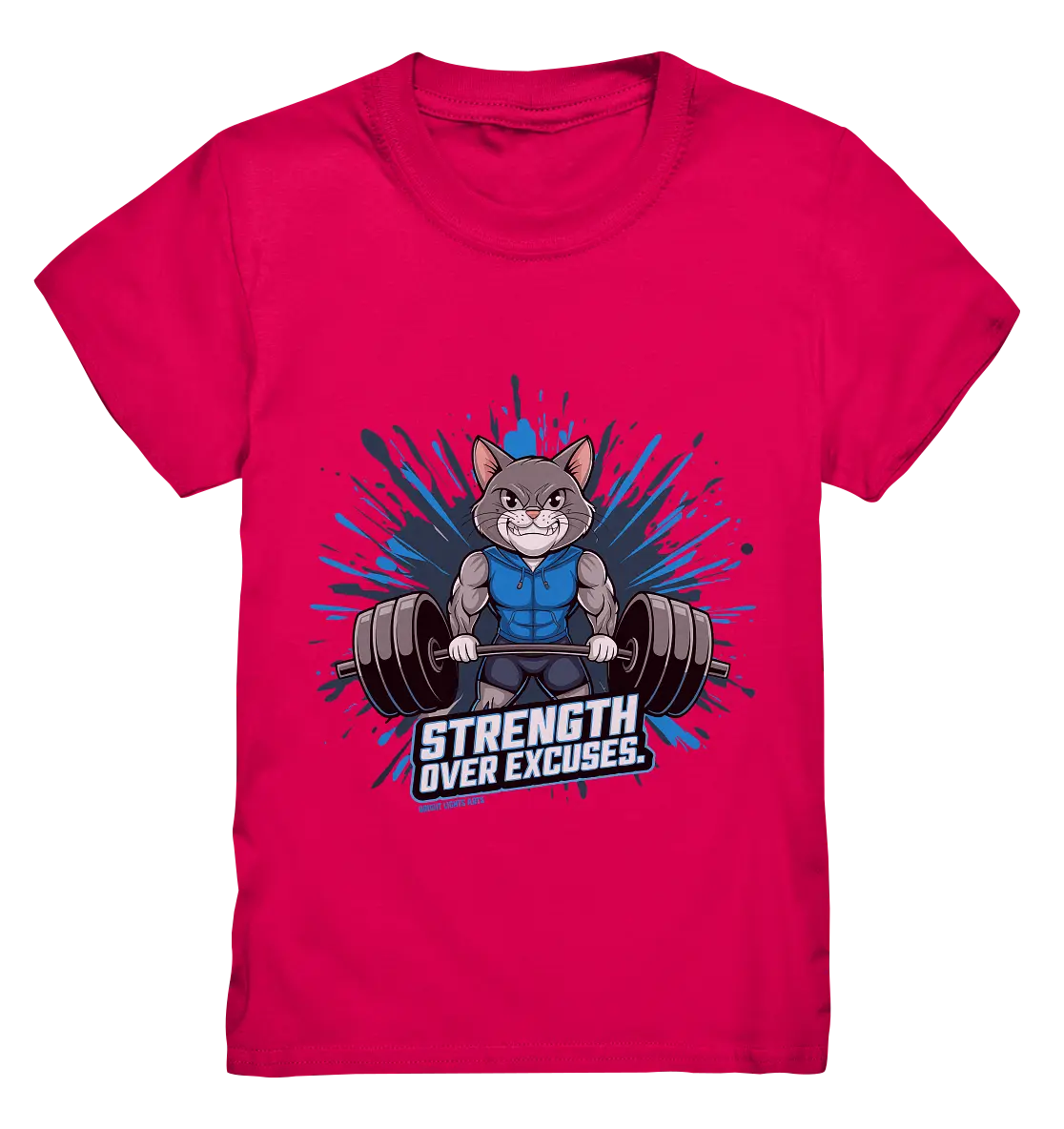 Strength Over Excuses - Fitness & Katzenpower - Kids Premium Shirt Bright Lights Arts