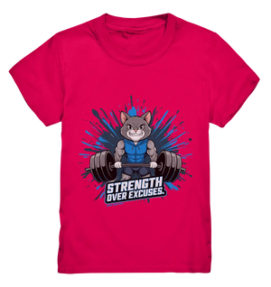 Strength Over Excuses - Fitness & Katzenpower - Kids Premium Shirt Bright Lights Arts
