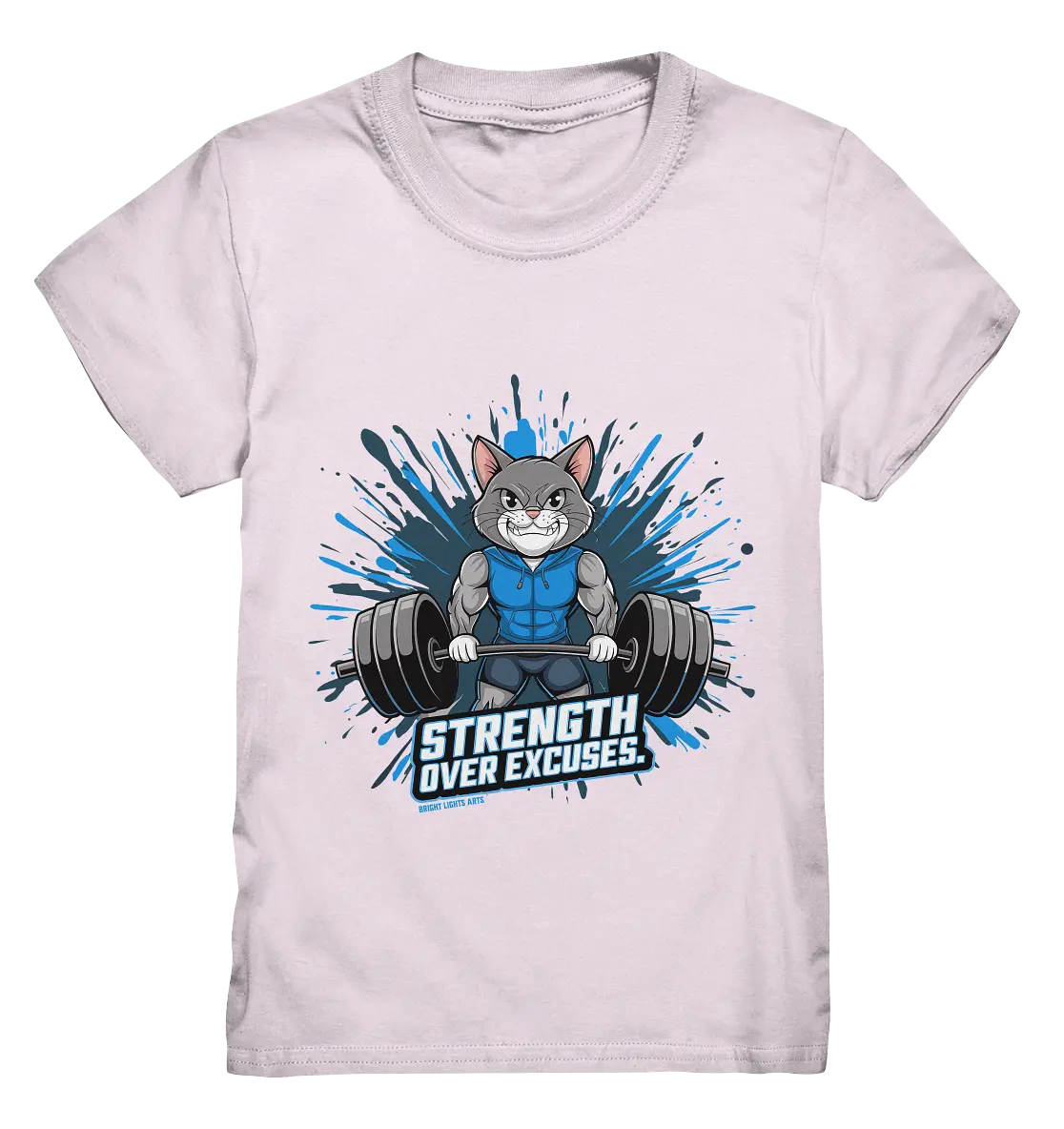 Strength Over Excuses - Fitness & Katzenpower - Kids Premium Shirt Bright Lights Arts