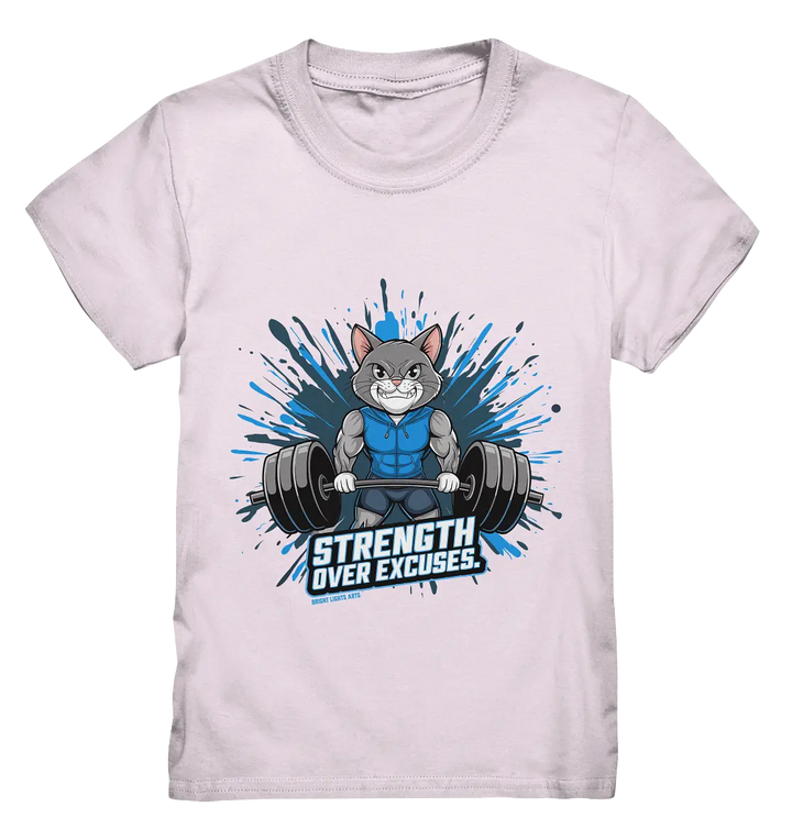 Strength Over Excuses - Fitness & Katzenpower - Kids Premium Shirt Bright Lights Arts