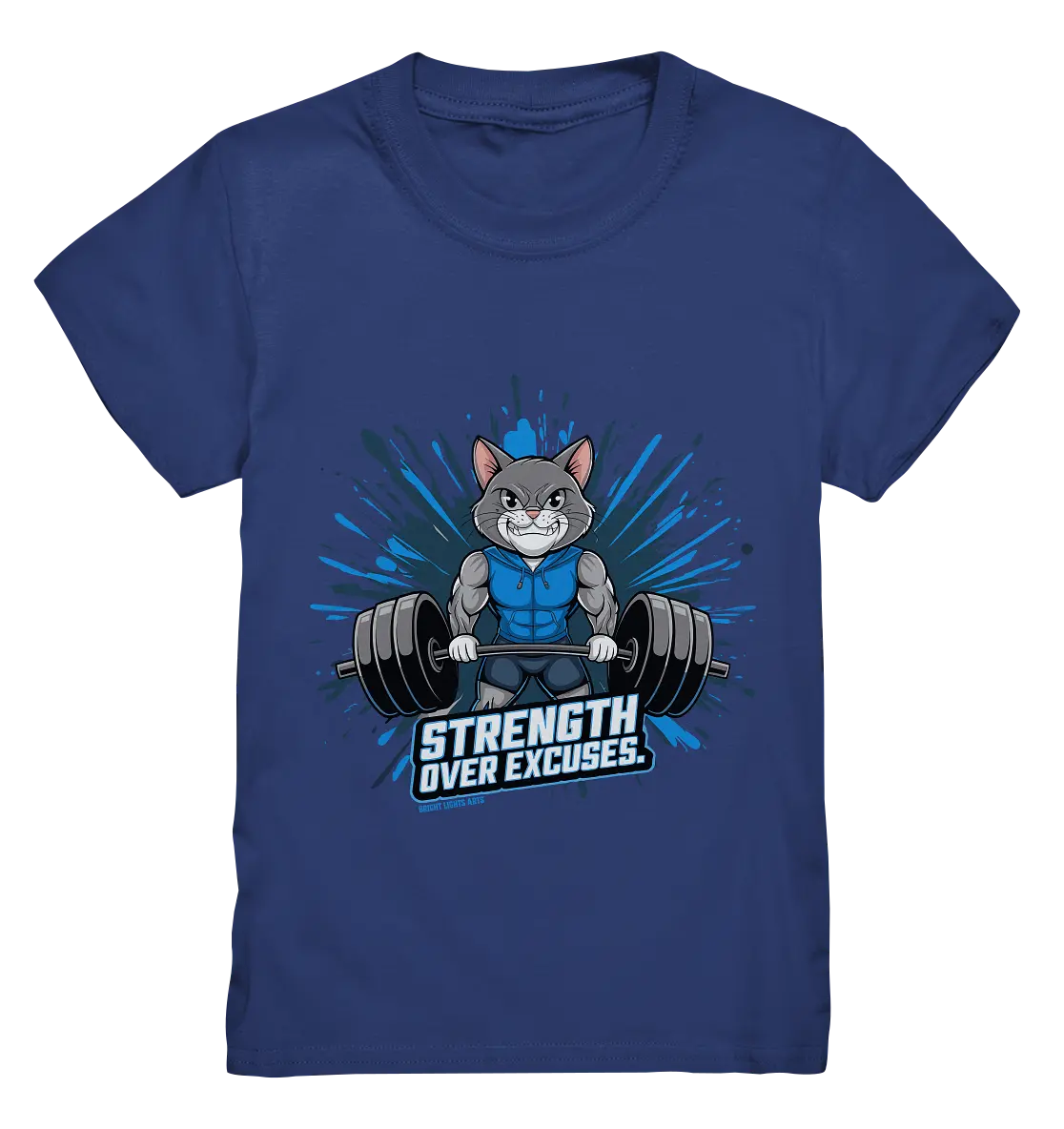 Strength Over Excuses - Fitness & Katzenpower - Kids Premium Shirt Bright Lights Arts