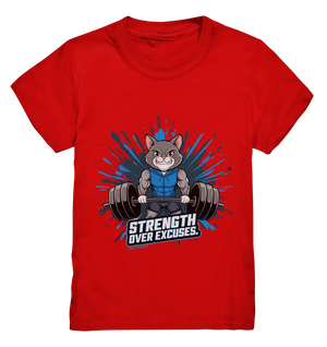 Strength Over Excuses - Fitness & Katzenpower - Kids Premium Shirt Bright Lights Arts