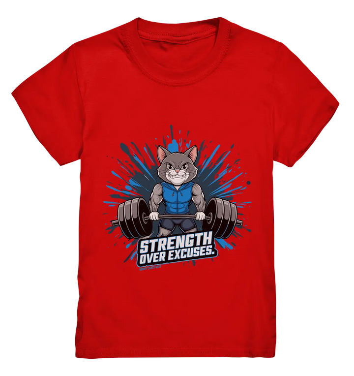 Strength Over Excuses - Fitness & Katzenpower - Kids Premium Shirt Bright Lights Arts