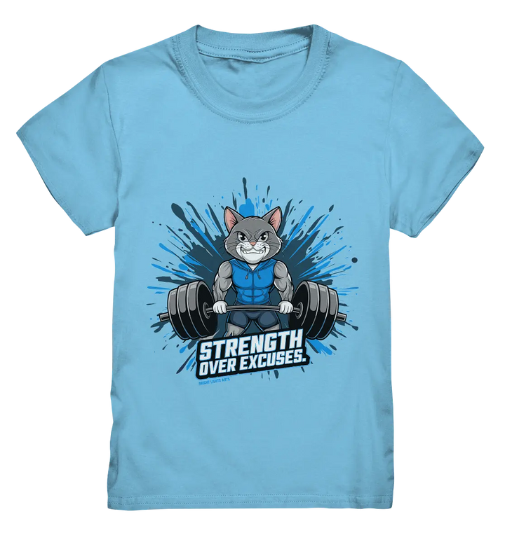 Strength Over Excuses - Fitness & Katzenpower - Kids Premium Shirt Bright Lights Arts