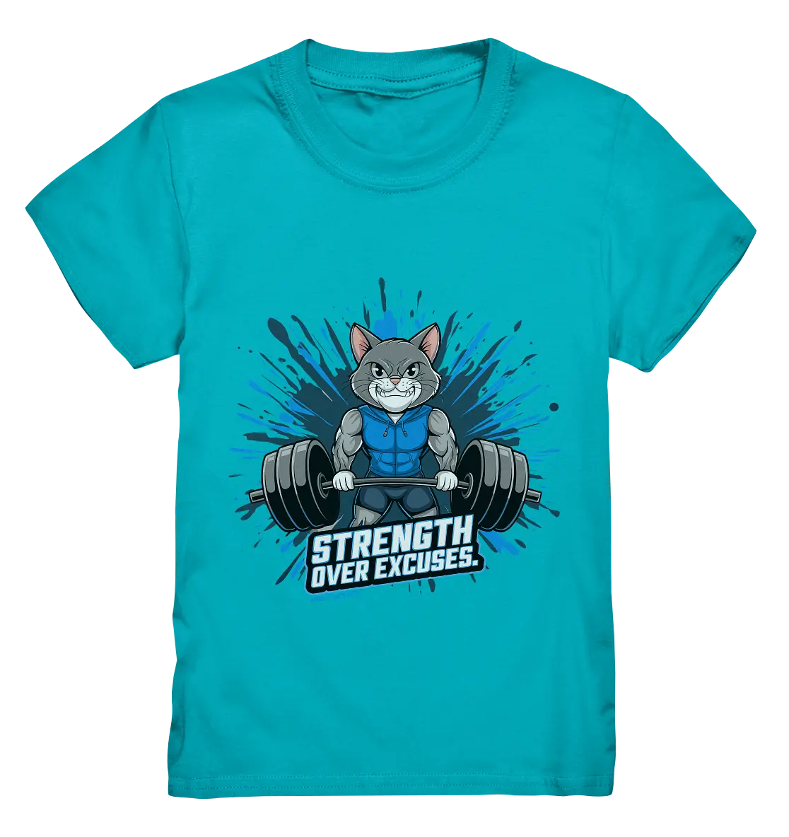 Strength Over Excuses - Fitness & Katzenpower - Kids Premium Shirt Bright Lights Arts