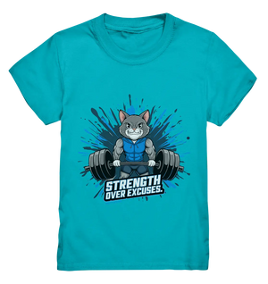 Strength Over Excuses - Fitness & Katzenpower - Kids Premium Shirt Bright Lights Arts