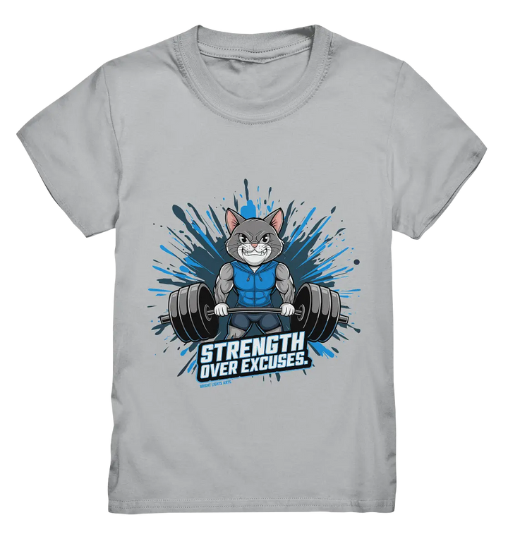 Strength Over Excuses - Fitness & Katzenpower - Kids Premium Shirt Bright Lights Arts