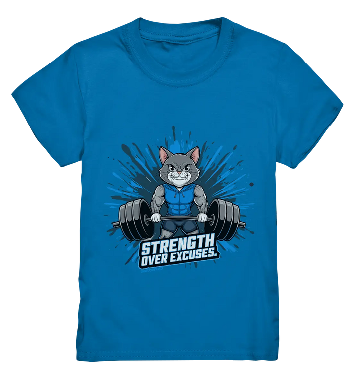 Strength Over Excuses - Fitness & Katzenpower - Kids Premium Shirt Bright Lights Arts