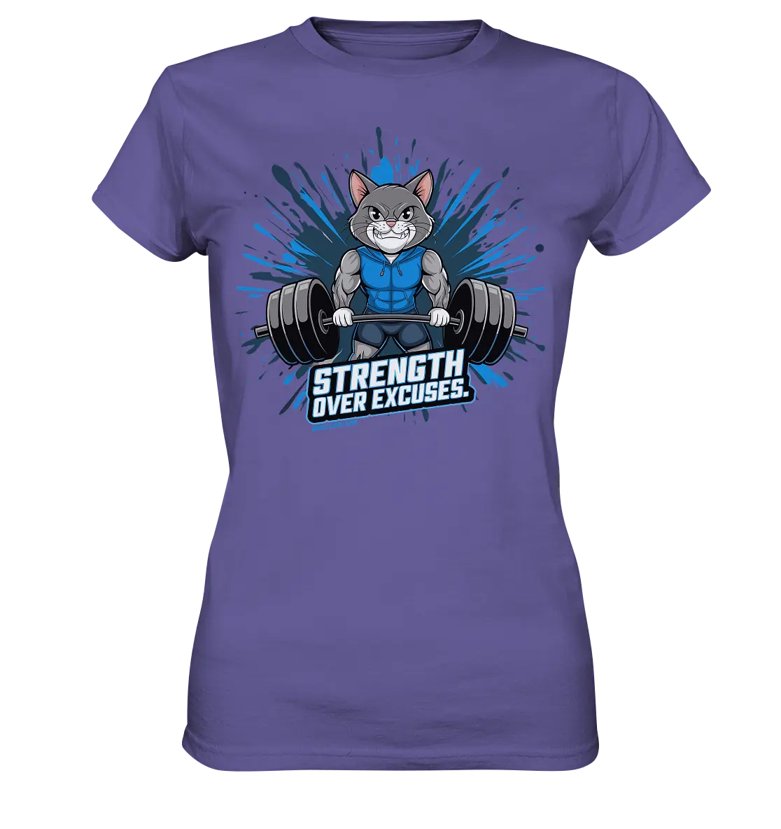 Strength Over Excuses - Fitness & Katzenpower - Ladies Premium Shirt Bright Lights Arts