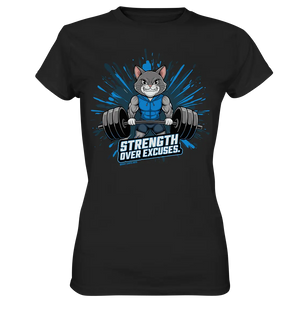 Strength Over Excuses - Fitness & Katzenpower - Ladies Premium Shirt Bright Lights Arts