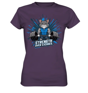 Strength Over Excuses - Fitness & Katzenpower - Ladies Premium Shirt Bright Lights Arts